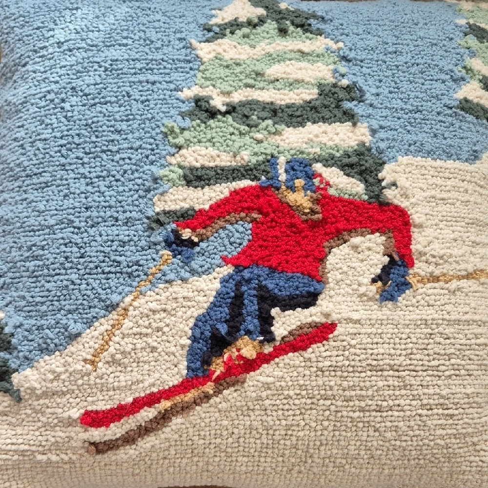 Winter Skiing Decorative Pillow